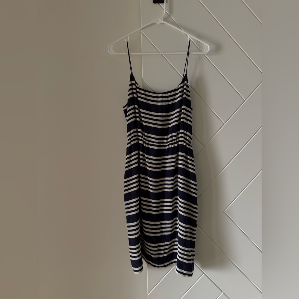 J. Crew Navy and Cream Striped Mini Dress